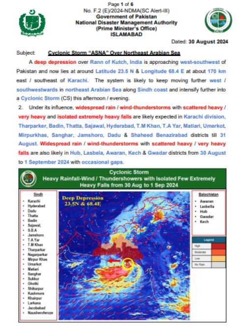 Cyclonic Storm “ASNA” Over Northeast Arabian Sea